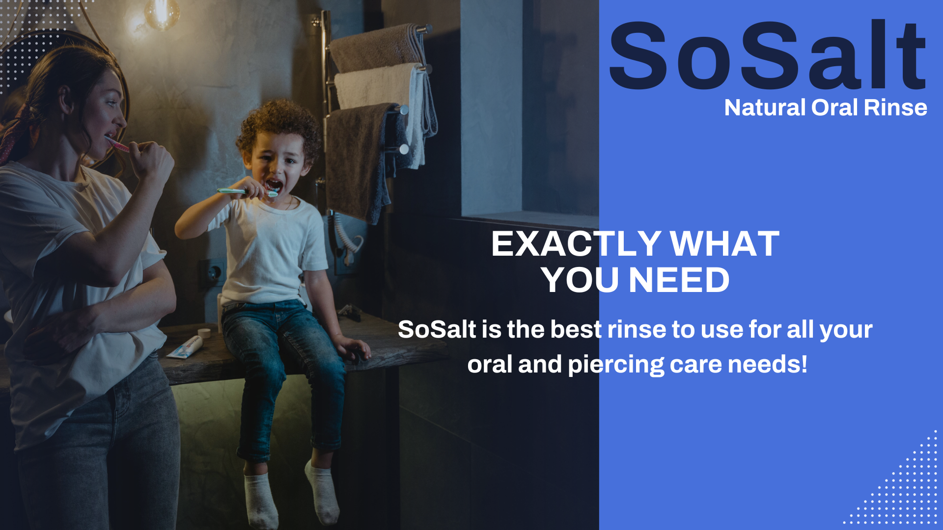Load video: SoSalt a #natural rinse for oral and piercing care that disinfects to help eliminate infections.